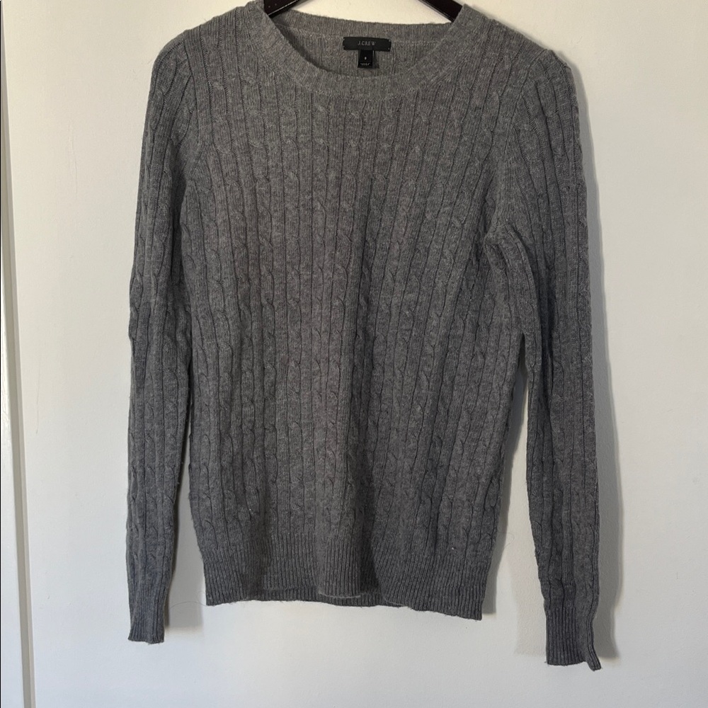 J. Crew Charcoal Cable Knit Sweater